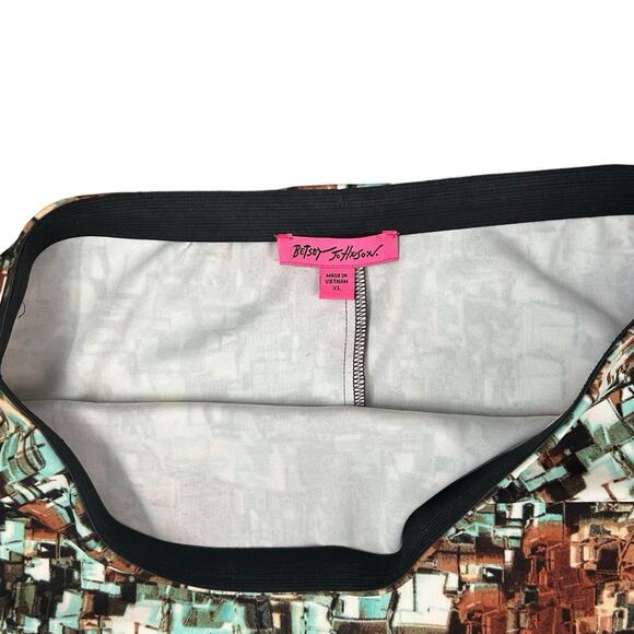 Betsey Johnson Mix-Up Boho Pencil Skirt Elastic Waist Knee Length Stretch Sz xL - Picture 8 of 11